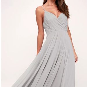 Lulus All About Love Light Grey Maxi Dress